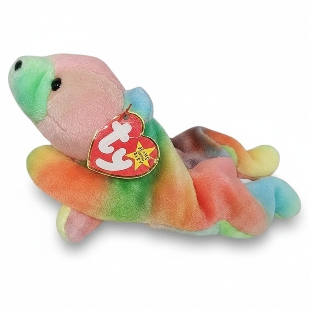VTG 1999 Ty Beanie Baby Sammy the Bear Tie Dye Multi Color Plush Toy Collectible